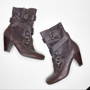 Nicole Be Bop Women’s Leather Boots Brown Size 8